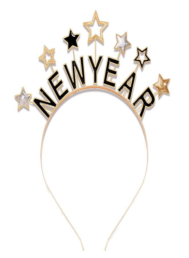 PHALIN Happy New Year Headbands for Women, New Year’s Eve Hat Star Hairbands New Year Party Supplies Holiday Gifts - Image 1