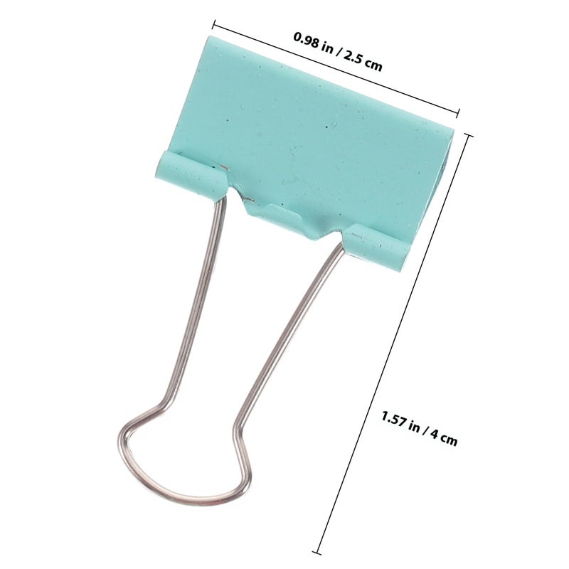 Green Long Tail Metal Paper Clips and Binder Clips Set for Office Document Filing - Image 3
