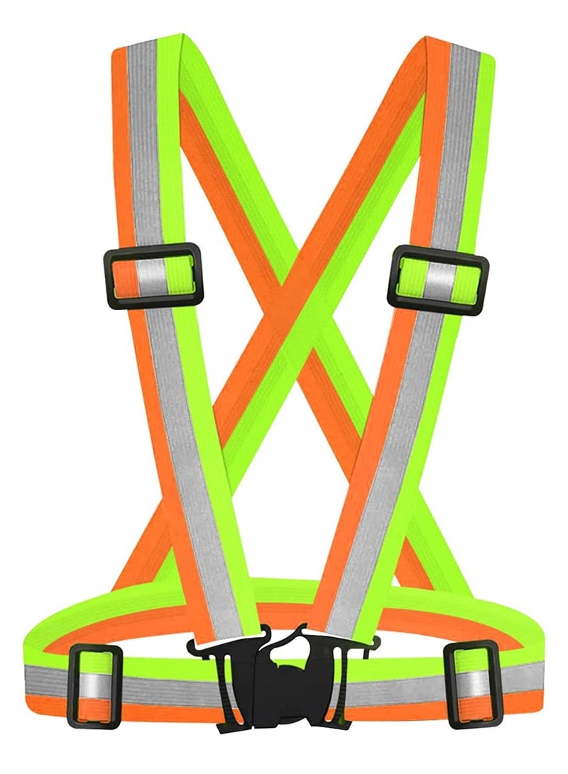 Meetion 1pc Womens Mens Reflective Running Vest Lightweight Adjustable, Highly Visible Safety Night Running Vest Elastic Straps for Run, Jogging, Night Ride, Dog Walking  - Image 1