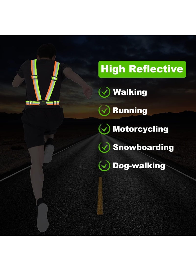 Meetion 1pc Womens Mens Reflective Running Vest Lightweight Adjustable, Highly Visible Safety Night Running Vest Elastic Straps for Run, Jogging, Night Ride, Dog Walking  - Image 2