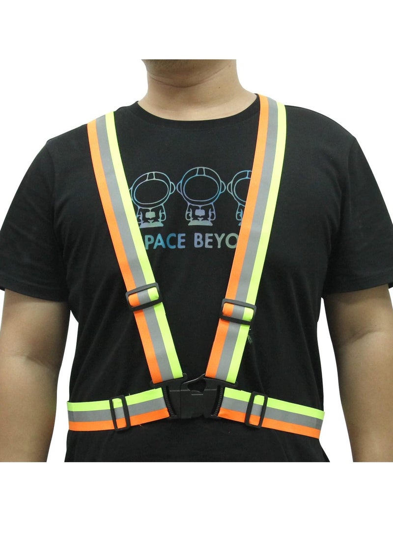 Meetion 1pc Womens Mens Reflective Running Vest Lightweight Adjustable, Highly Visible Safety Night Running Vest Elastic Straps for Run, Jogging, Night Ride, Dog Walking  - Image 3