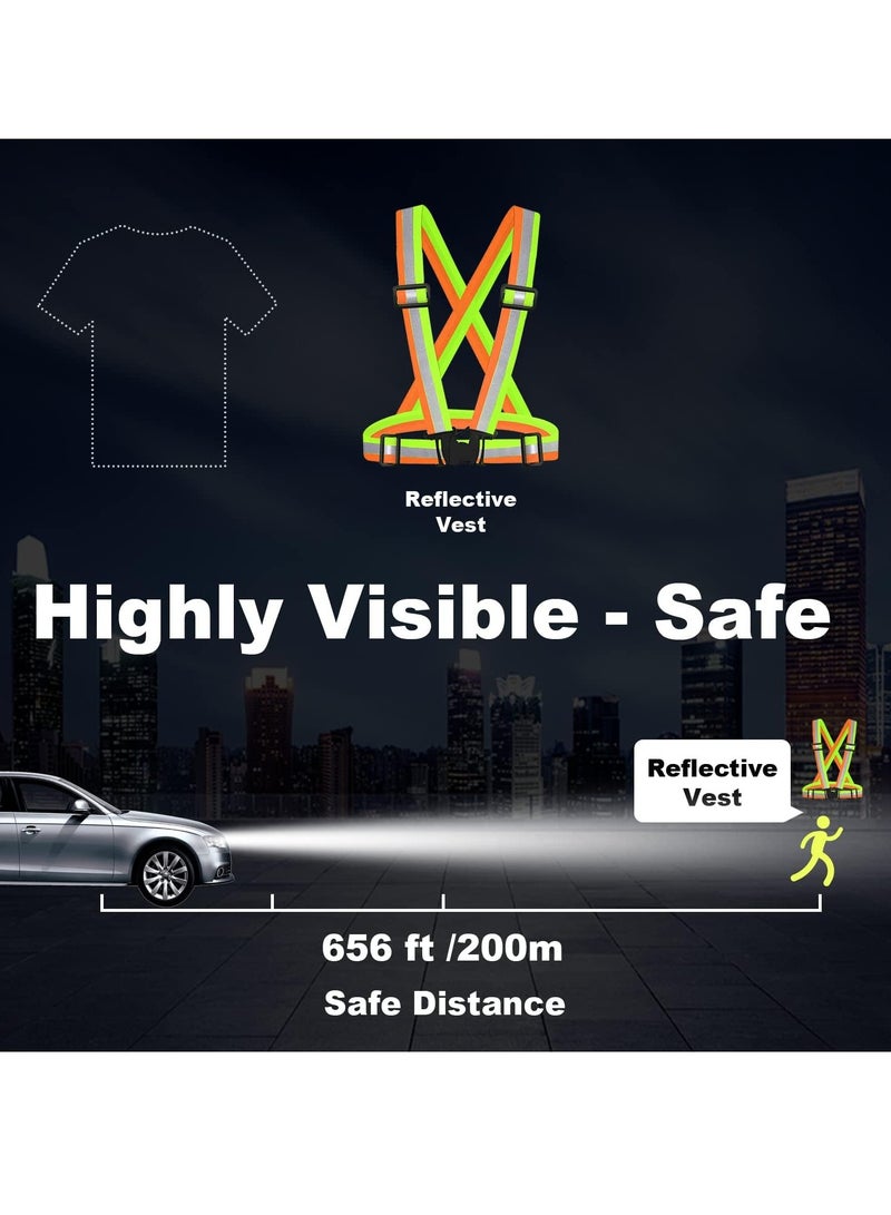 Meetion 1pc Womens Mens Reflective Running Vest Lightweight Adjustable, Highly Visible Safety Night Running Vest Elastic Straps for Run, Jogging, Night Ride, Dog Walking  - Image 5