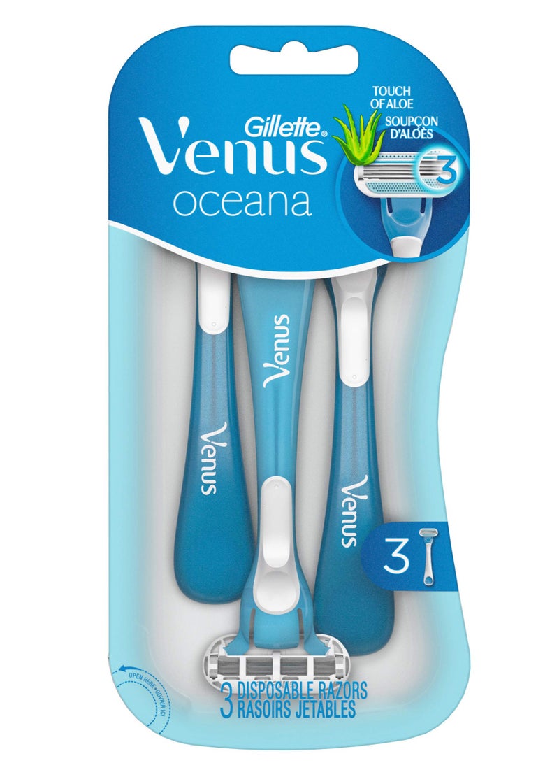 Gillette Venus Oceana 3 Blades Razor 3 Pieces - Image 1