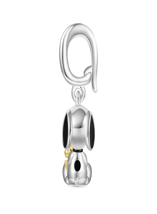 جنوس قلادة سنوبي الواقفة من سلسلة "بينوتس" من GNOCE، مصنوعة من خرز فضي عيار 925، هدية مجوهرات للنساء والفتيات لمحبي سنوبي وودستوك (عناق سنوبي وودستوك). - Image 2