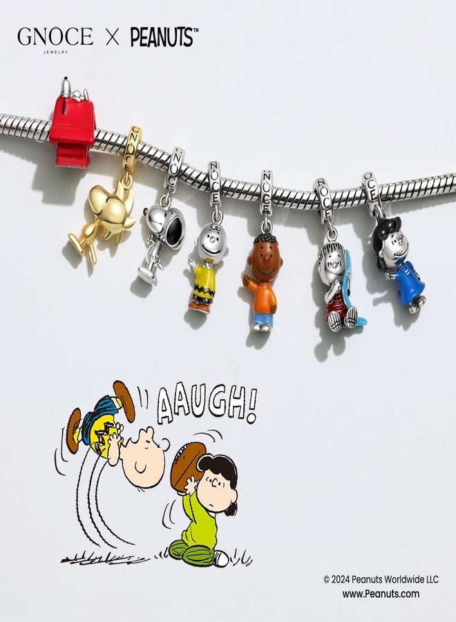 جنوس قلادة سنوبي الواقفة من سلسلة "بينوتس" من GNOCE، مصنوعة من خرز فضي عيار 925، هدية مجوهرات للنساء والفتيات لمحبي سنوبي وودستوك (عناق سنوبي وودستوك). - Image 3