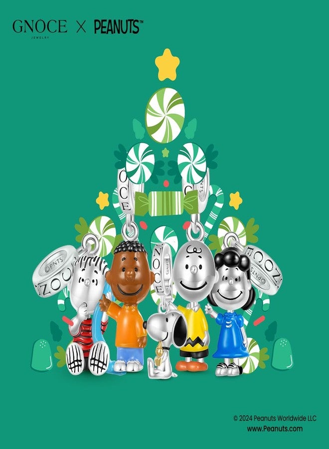 جنوس قلادة سنوبي الواقفة من سلسلة "بينوتس" من GNOCE، مصنوعة من خرز فضي عيار 925، هدية مجوهرات للنساء والفتيات لمحبي سنوبي وودستوك (عناق سنوبي وودستوك). - Image 4