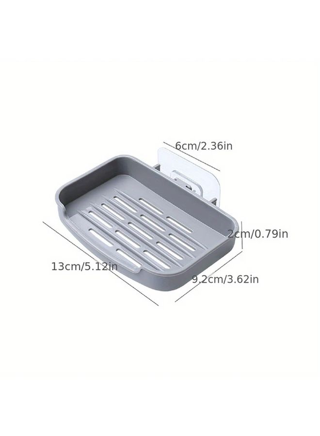 Wall Mounted Soap Dish With Drainage Durable PP Material Easy To Clean Gray Color - Image 2
