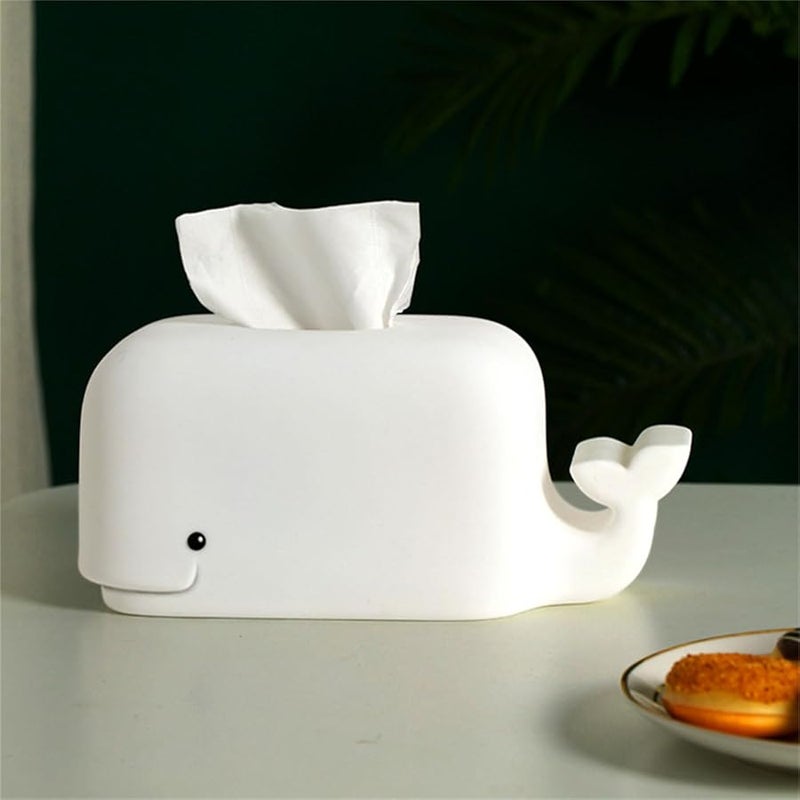 Color A Silicone Whale Tissue Box Organizer Large Capacity Paper Towel Container - Image 4