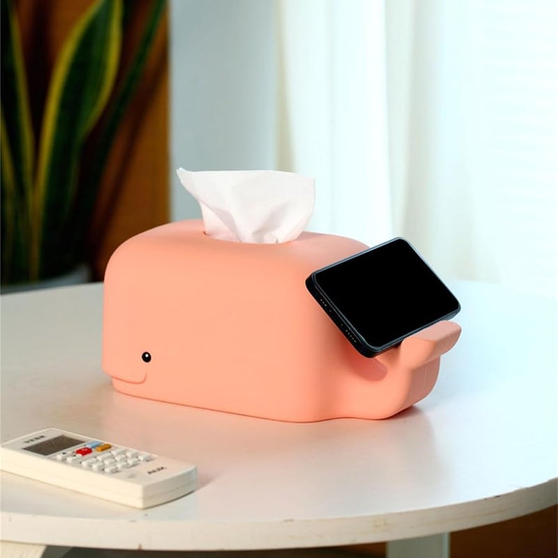 Color A Silicone Whale Tissue Box Organizer Large Capacity Paper Towel Container - Image 5