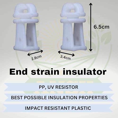Agriansh Heavy Plastic Insulator Used for Solar Zatka Machine Fencing with Clutch Wire Also Used for Fencing in Farm| Industrial Park| Garden| Home| White Heavy Plastic Insulator Pack of 100 - Image 2