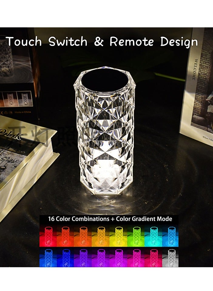 Crystal Rose Lamp Atmosphere Lamp, Creative LED Lamp for Bedroom Bedside Charging Nightlight - Image 4