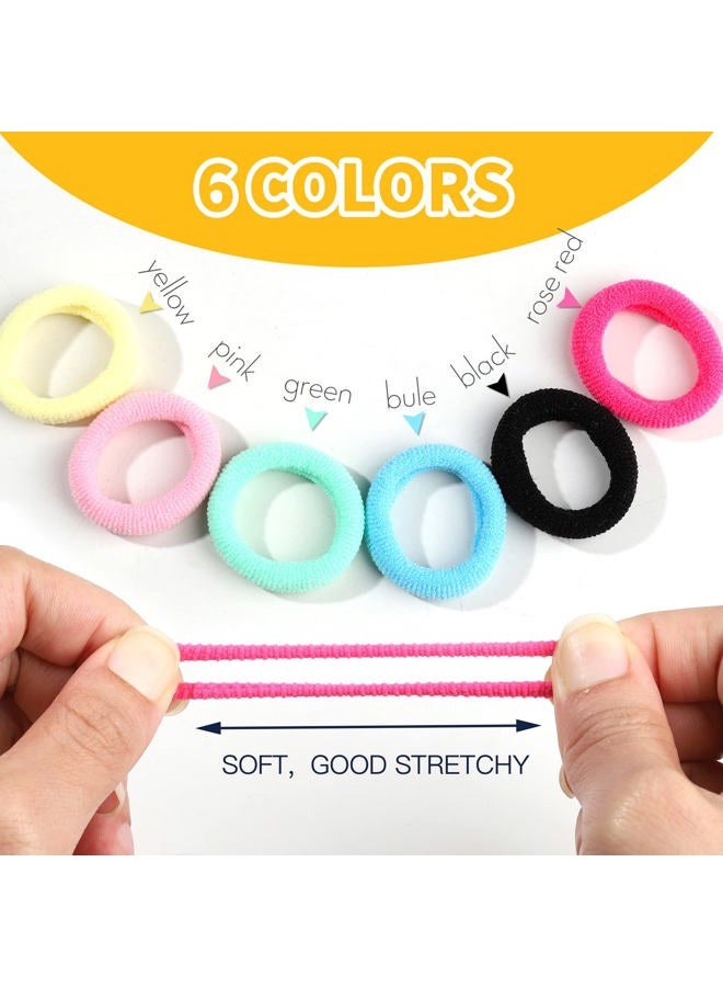 YGDZ Elastic Hair Bands, 1500pcs Rubber Bands for Hair, 80pcs Cotton Toddler Hair Ties, Colorful Small Ponytail Holders, Hair Accessories for Girl, Toddler - Image 5