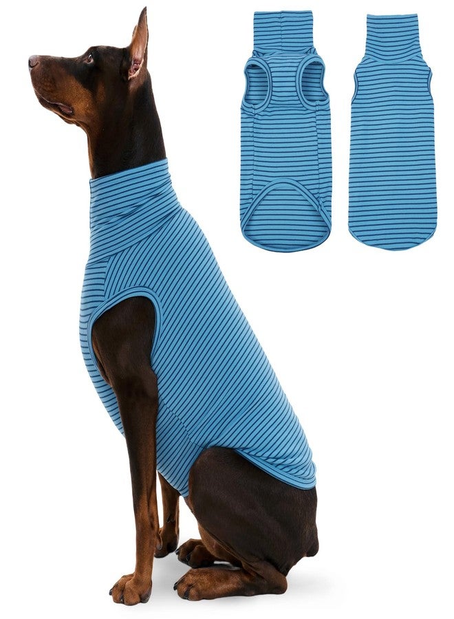 ROZKITCH Dog Shirt for Large Dogs Giant Breeds Sweater Pet Hoodie & Vest, Breathable Cozy Pullover for Stylish & Functional Design BlueStripe 3XL - Image 1