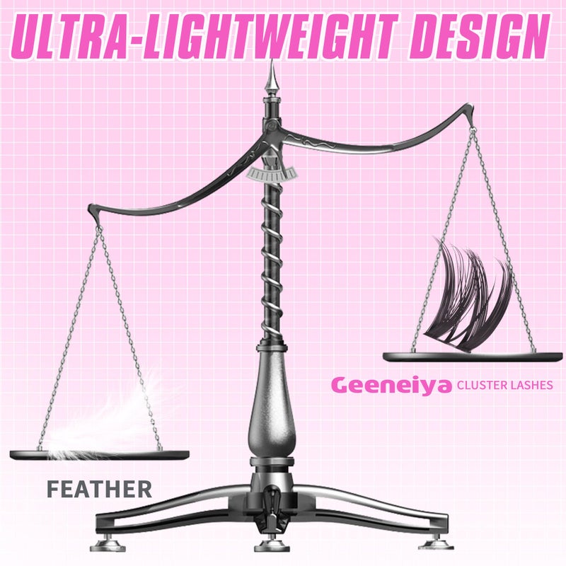 Geeneiya FLORA Lashes Clusters Kit DIY Lash Extension, 8-18MM Wispy Lash Clusters, Ultra-thin Soft Band Eyelash Extension Kit with Waterproof Lash Bond and Seal, Lash Remover, Tweezers for Beginners - Image 5