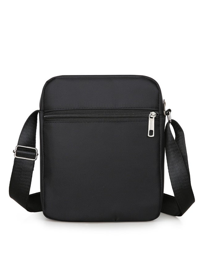Japanese And Korean Waterproof Shoulder Messenger Bag OxFord Cloth Bag Men's Bag Men's And Women's Business Bag Wallet-Color:Ordinary Version [four-layer Zipper] Black  - Image 5