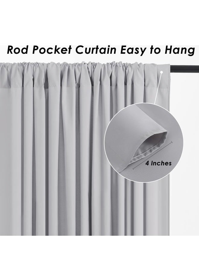 SoarDream Wedding Backdrop Curtains 2 Panel 5ft x 10ft Grey Polyester Backdrop Drapes for Birthday Party Decoration Ceremony Prom Stage Backdrop Curtain - Image 5
