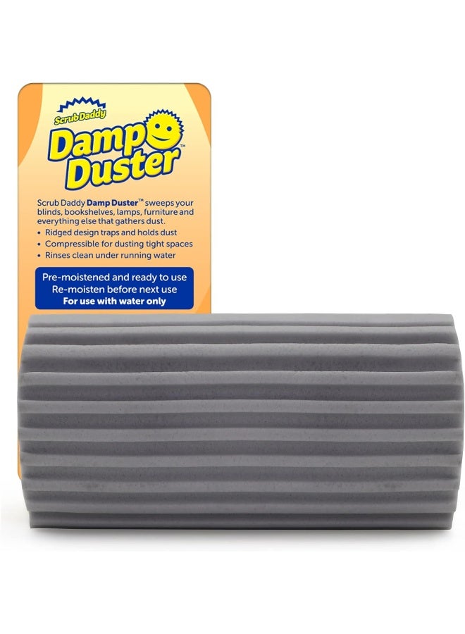 Scrub Daddy Scrub Daddy Damp Duster, Magical Dust Cleaning Sponge, Dusters for Cleaning, Venetian & Wooden Blinds Cleaner, Vents, Radiator, Skirting Boards, Mirrors, Dust Brush Tools, Home Gadgets, Grey  - Image 1