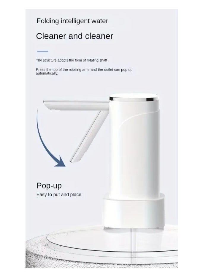 ARNOTEC - 【Dual-purpose foldable automatic water pump】Desktop/bottle water dual-purpose electric water dispenser with LED touch screen USB charging quantitative water output food-grade silicone hose suitable for home/office/camping (supports 5-gallon buckets) - Image 1