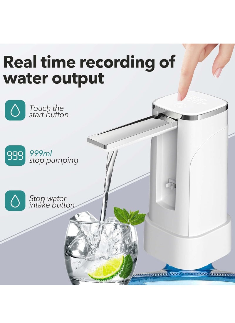 ARNOTEC - 【Dual-purpose foldable automatic water pump】Desktop/bottle water dual-purpose electric water dispenser with LED touch screen USB charging quantitative water output food-grade silicone hose suitable for home/office/camping (supports 5-gallon buckets) - Image 1
