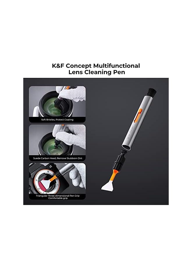 K&F Concept Concept 32-in-1 Camera Lens Cleaning Kit for Full Frame DSLR & Mirrorless Digital Cameras, Replaceable Lens Pen with Sensor Cleaning Swabs, Air Blower, Cleaning Cloth, Glasses Wipes & Case  - Image 3