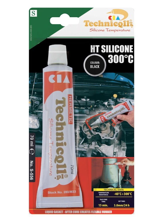 Technicqll Black HIGH Temperature HT Silicone Adhesive SEALANT 70ml Heat Resistant 300'C New - Image 1