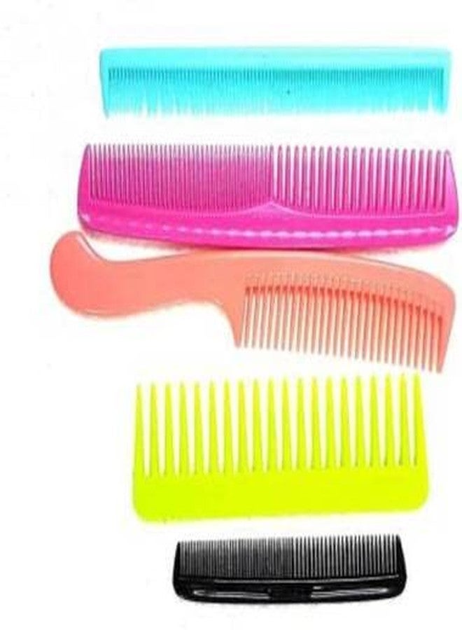 BEKNER 5 Pieces Colorful Hair Combs Set for Kids Women Men Colorful Plastic Fine Dressing Comb (Multicolor) - Image 3