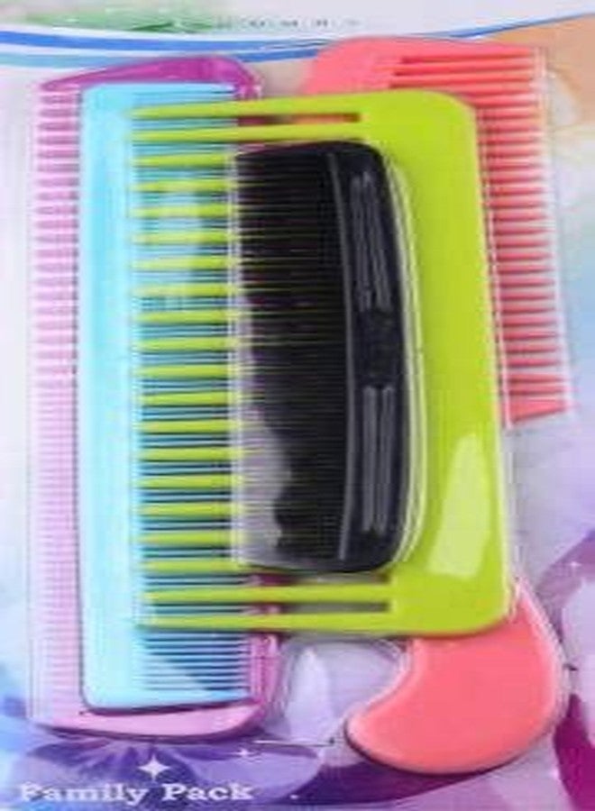 BEKNER 5 Pieces Colorful Hair Combs Set for Kids Women Men Colorful Plastic Fine Dressing Comb (Multicolor) - Image 2