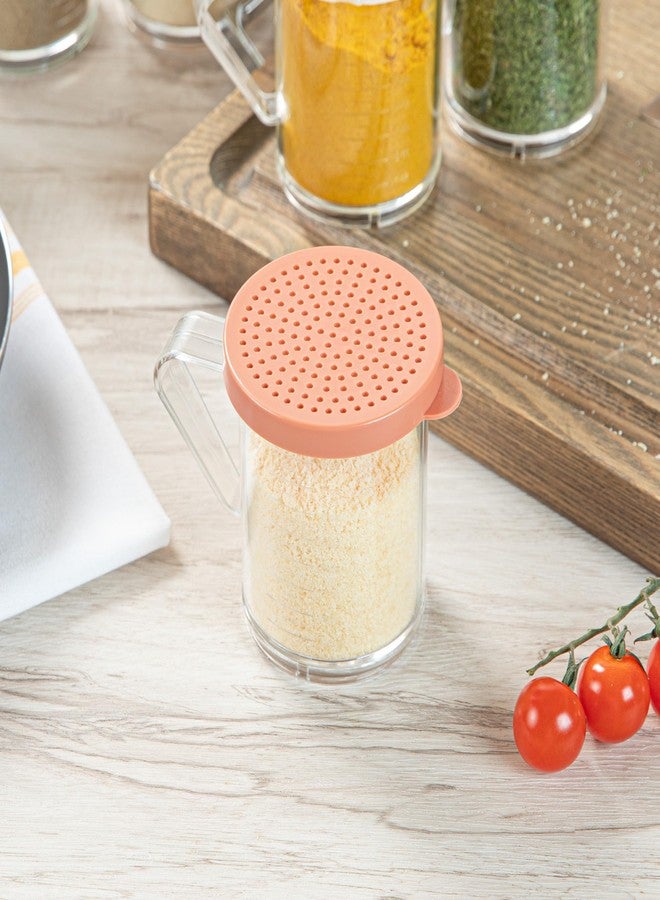 Restaurantware RW Base 10 Ounce Clear Plastic Dredge Spice Shaker 1 Reusable Dry Rub Shaker - Includes Rose Perforated Lid With Handle Clear Polycarbonate Spice Shaker For Any Seasoning - Image 4