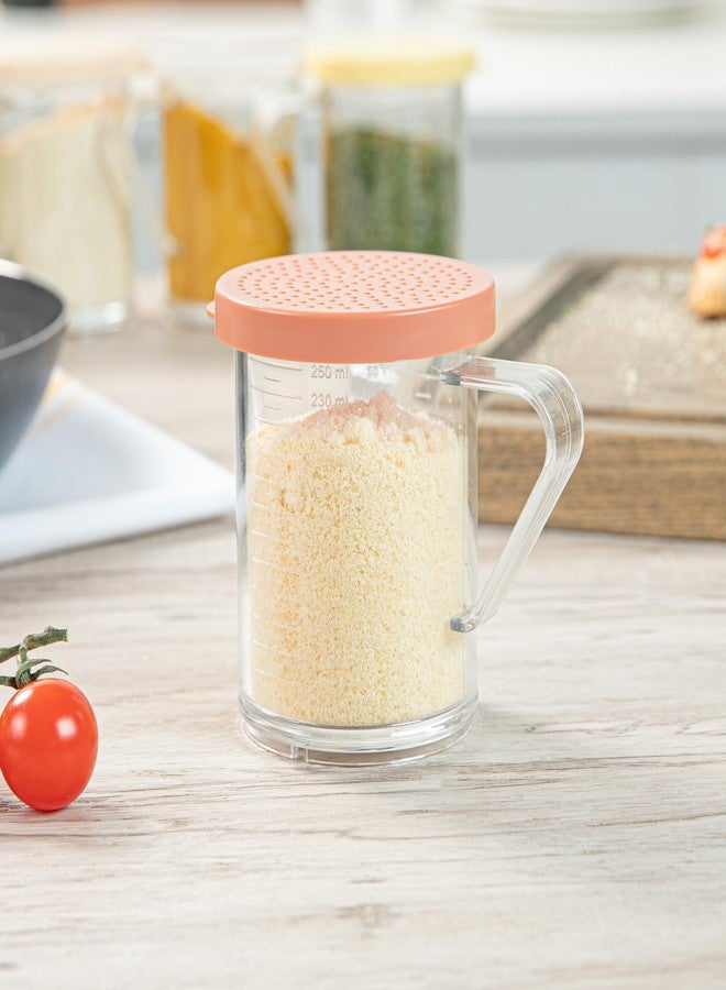 Restaurantware RW Base 10 Ounce Clear Plastic Dredge Spice Shaker 1 Reusable Dry Rub Shaker - Includes Rose Perforated Lid With Handle Clear Polycarbonate Spice Shaker For Any Seasoning - Image 3