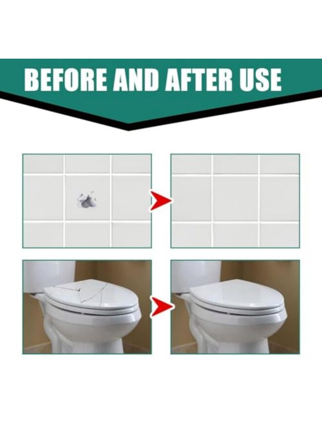 يُسلِّم معجون إصلاح بلاط السيراميك 100 مل سريع الجفاف مقاوم للماء طقم إصلاح حوض المرحاض، حوض الاستحمام الرخامي، إصلاح شقوق المرحاض لتجديد وإصلاح وتجديد - Image 3