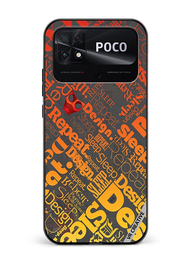 VR CREATIVE غطاء حماية لهاتف Xiaomi Poco C40 بتصميم النوم والتكرار متعدد الألوان - Image 1