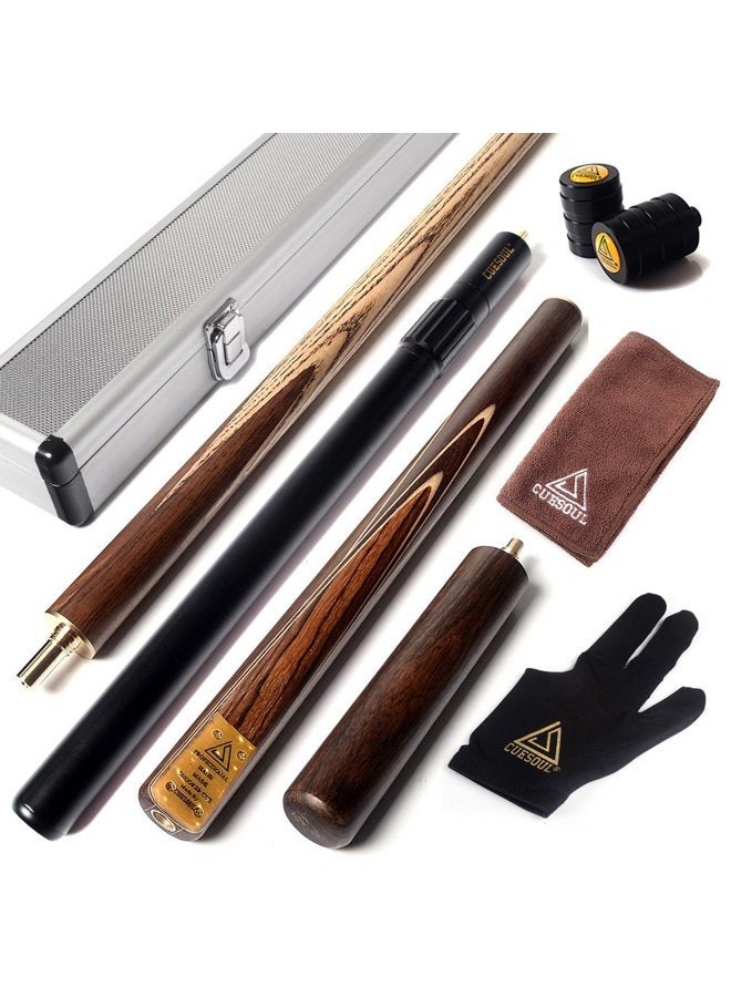 CUESOUL 3/4 Jointed Snooker Cue 57 inch Handcraft with Extension/Joint Protector Packed in Leatherette Cue Bag E205 - Image 1