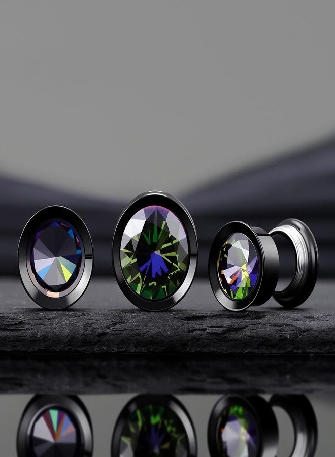 COOEAR Ear Gauges Plugs Stainless Steel/Black/Gold Crystal Ear Plugs Screw Back Tunnel Expander Stretcher Piercing Jewelry., 0g(8mm), Stainless Steel, sandstone - Image 5