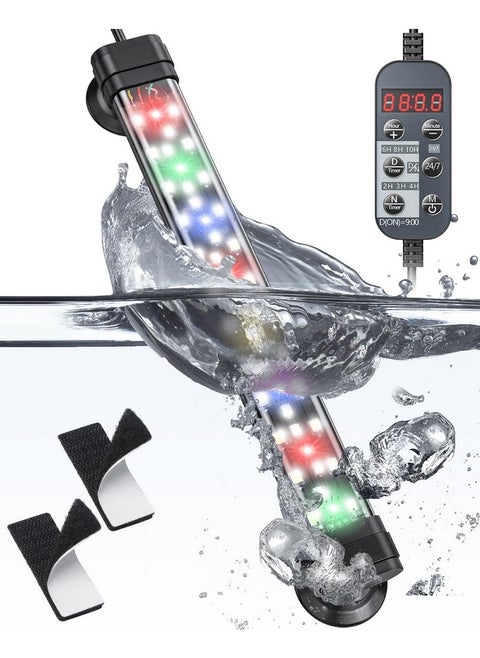 5 W Aquarium Led Light 8 Inch 24/7 Fish Tank Light With Full Spectrum Brilliant White Blue Red Green Lights Multi-Colored Leds With D/N Mode Single Color Effects Timer And Adjustable Brightness