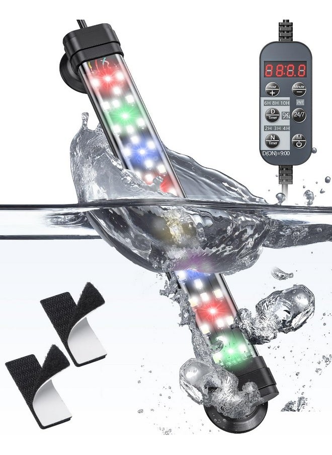 Pawfly 5 W Aquarium Led Light 8 Inch 24/7 Fish Tank Light With Full Spectrum Brilliant White Blue Red Green Lights Multi-Colored Leds With D/N Mode Single Color Effects Timer And Adjustable Brightness  - Image 1