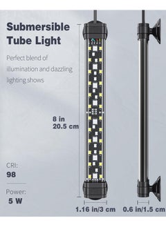 مصباح ليد لحوض السمك 5 وات مقاس 8 بوصات يعمل على مدار الساعة طوال أيام الأسبوع مع طيف كامل من الأضواء البيضاء والزرقاء والحمراء والخضراء اللامعة مع وضع D/N ومؤقت تأثيرات لون واحد وسطوع قابل للتعديل - pzsku/Z27BC955261D07967E05DZ/45/_/1735214723/b33455fe-8f9e-44ad-afd7-75627a3f60cf