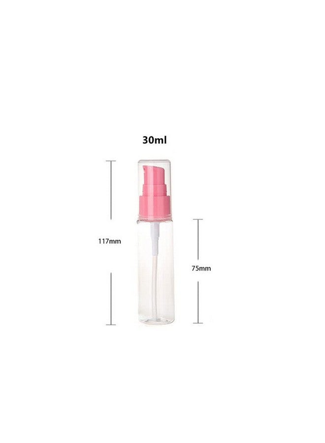 Quupy 6Pcs 30Ml/1Oz Plastic Pump Bottle Empty Refillable Cream Shampoo Lotion Pump Bottle Sample Travel Bottles Toiletries Liquid Container Jar Pot Vial For Cosmetic Make-Up - Image 2
