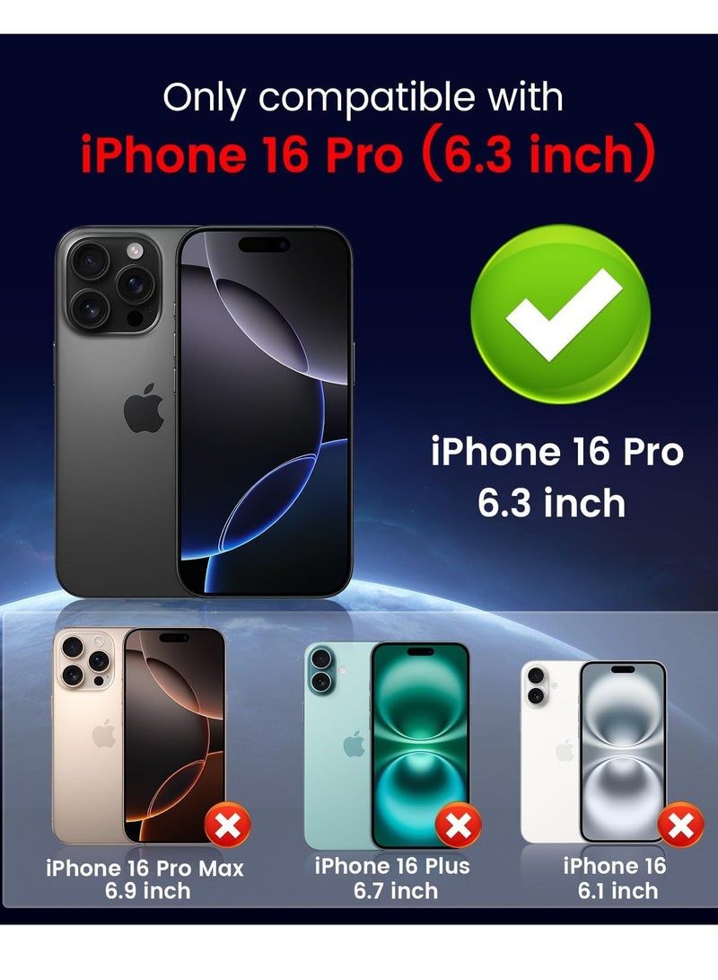 BORTONY iPhone 16 Pro Case with Card Holder Magnetic iPhone 16 Pro Cover Kickstand PU Leather Shockproof Protective Case for iPhone 16 Pro 6.3 Inch - Image 2