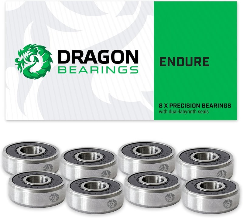 fireball Dragon Skateboard Bearings Set 8 Pack - Fast 608 Longboard Bearings Set for Skateboards Inline & Roller Skates - Bearings for Skateboarding Guaranteed for Life - Image 1
