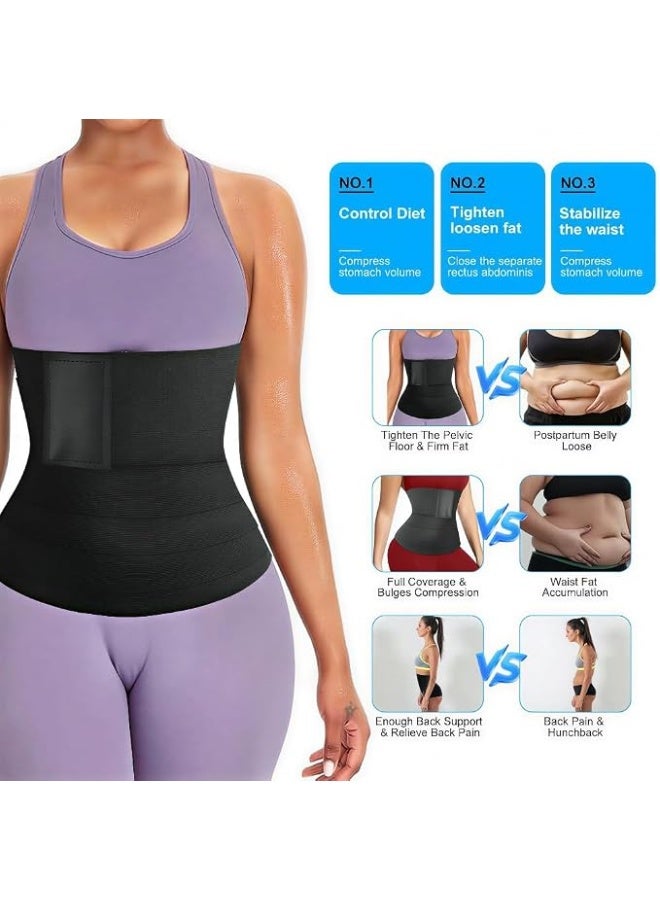 Hugifts Adjustable waist trainer for women, shaping waist belt, with sauna-style abdominal bandage, tummy control and buttock lifting shaping belt, plus size unisex waist trainer. - Image 2