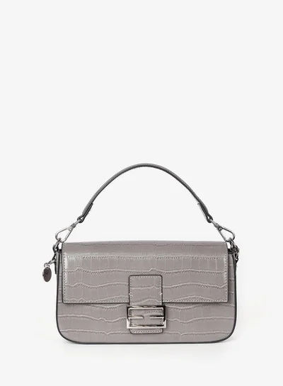 Cuple Croc-embossed, baguette-style purse
