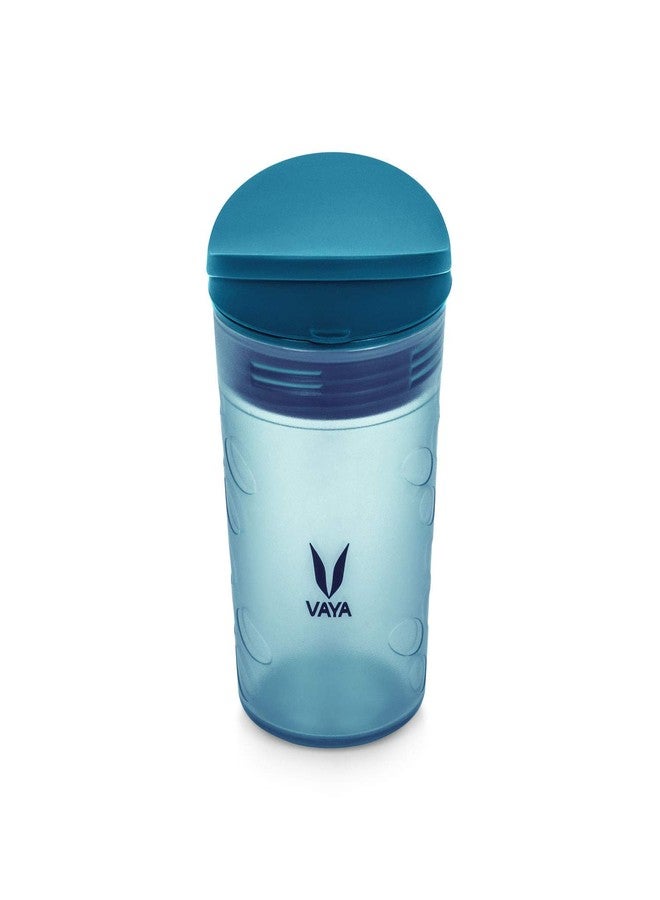 VAYA DRYNK Kids Waterbottle with Spill Proof PediaSafe Lid and Straw-Less Silicone Spout, Sippy Cup for Babies, 280 ml, Color - Frosted Blue - Image 1