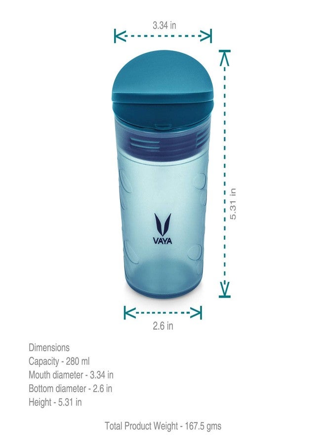 VAYA DRYNK Kids Waterbottle with Spill Proof PediaSafe Lid and Straw-Less Silicone Spout, Sippy Cup for Babies, 280 ml, Color - Frosted Blue - Image 5