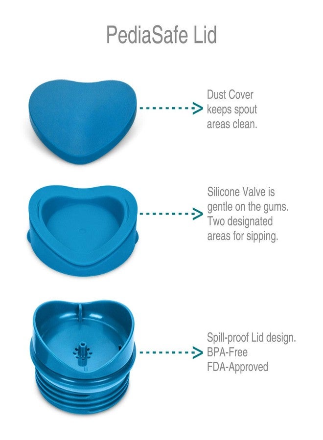 VAYA DRYNK Kids Waterbottle with Spill Proof PediaSafe Lid and Straw-Less Silicone Spout, Sippy Cup for Babies, 280 ml, Color - Frosted Blue - Image 4