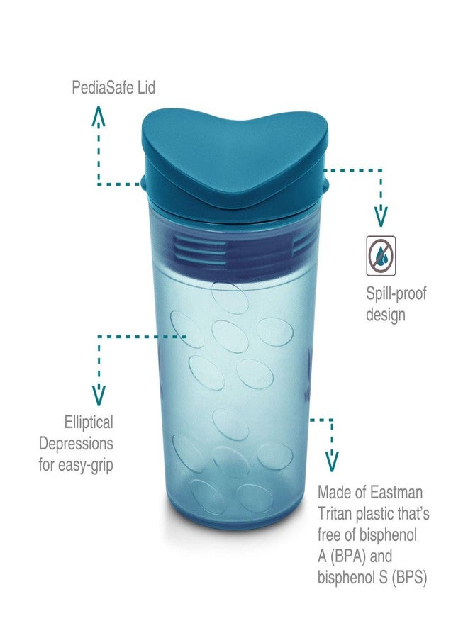 VAYA DRYNK Kids Waterbottle with Spill Proof PediaSafe Lid and Straw-Less Silicone Spout, Sippy Cup for Babies, 280 ml, Color - Frosted Blue - Image 3