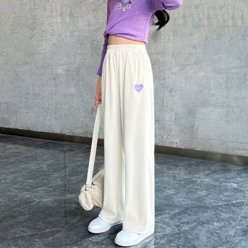 Girls' Wide-Leg Pants Children'S Autumn White Pants For Older Children Loose Straight Long Pants Autumn - Image 5