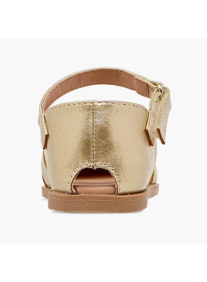 Flora Bella By Shoexpress Girls Bow Accent Sandals with Hook and Loop Closure
