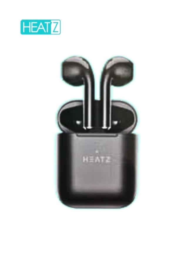 Heatz ZB90 Wireless ZPods | Bluetooth Wireless Earbuds | Touch Sensor Control | Dual Microphone Clear Calls | Stereo Sound | Long Battery Life | Free Silicone Case | Black - Image 1