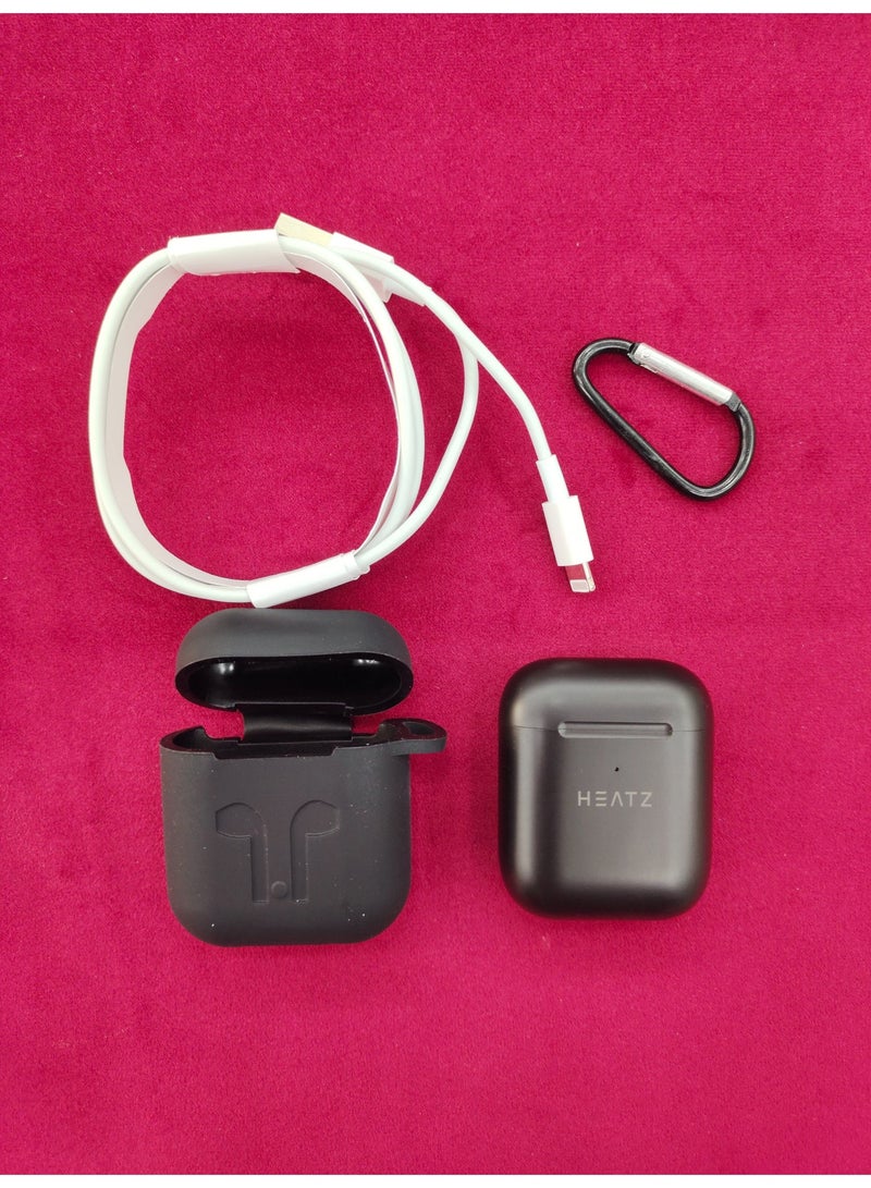Heatz ZB90 Wireless ZPods | Bluetooth Wireless Earbuds | Touch Sensor Control | Dual Microphone Clear Calls | Stereo Sound | Long Battery Life | Free Silicone Case | Black - Image 4