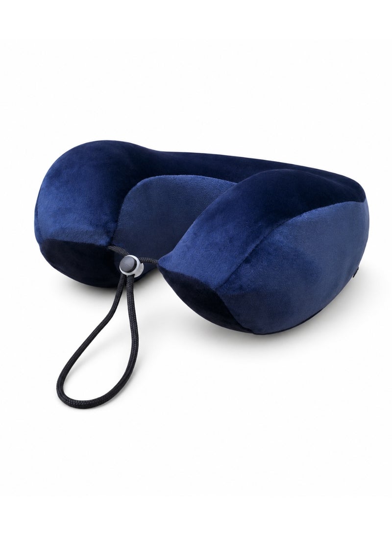 Ergonomic Memory Foam Neck Pillow with Premium Velvet Cover for Comfortable Neck Support, Sleeping, Relaxation and Travel - Image 2